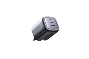 UGREEN USB C Charger, MacBook Charger Nexode 65W Foldable Fast GaN Charger 3-Port USB C Plug Support PPS/PD3.0 Compatible with MacBook Pro/Air, iPhone 17 Pro/Air/17/16/15, iPad, Galaxy S25/S24, etc