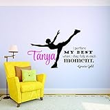 Personalizedカスタム名Figure Skating I実行My Best When I Stay完全にin各Moment – GracieゴールドQuote Kidsステッカービニール壁デ