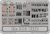 プラッツ M72-36 1/72 He219ウーフー用 エッチングパーツ(2枚セット)