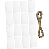 STOBOK 16pcs Basket Label White Acrylic Basket Tags Acrylic Organizer Hanging Labels Kitchen Pantry Labels Sign Tags with Wir
