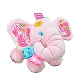 GYBER TM Baby Rattle Toys Animal Activity Toy Multi-Functional Plush Toy Children Pink Elephant [並行輸