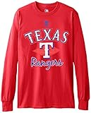 MLB Texas Rangersメンズ58t長袖Tee XL レッド