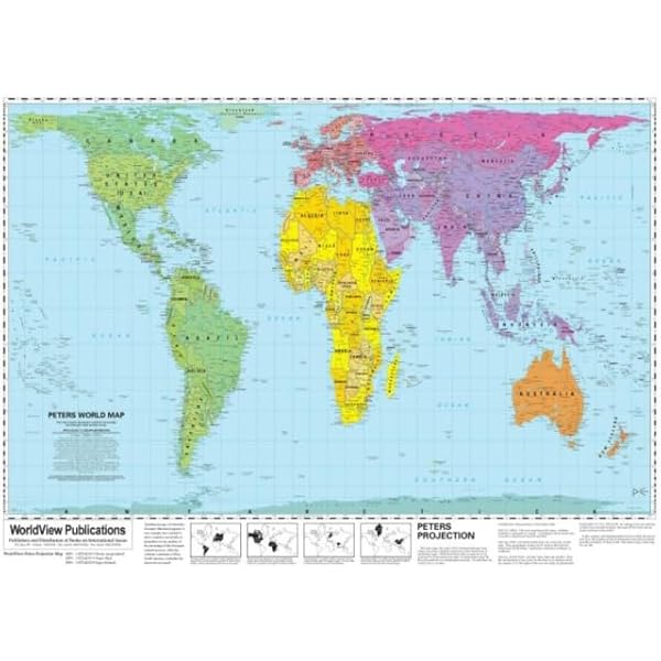 Amazon | Peters World Map: Folded | WorldView | Atlases