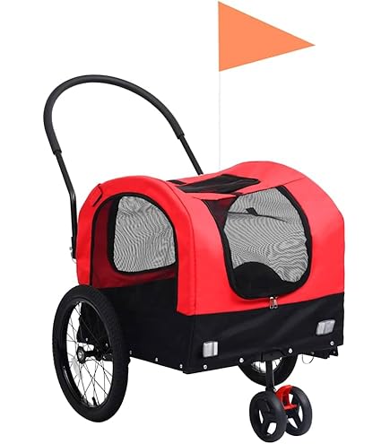 Amazon.co.jp: vidaXL 2-in-1 ペット用自転車トレーラー＆ジョギング