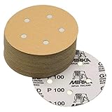 MIRKA 23 – 614 – 180ブルドッグゴールド5インチ5-hole 180グリットグリップ真空Discs、50-pack