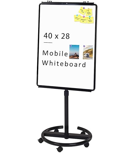 Mobile Dry Erase Board - 40x28 Inches Magnetic Portable Whiteboard Stand Easel White Board Flipchart - View #5