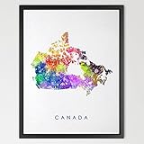 Dignovel Studios 11X14 Canada Map world map watercolor print kids art home d?cor nursery d?cor wall 