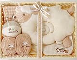 ひつじ 出産祝いギフト ベビー服 オーガニックコットン 日本製 ギフトセット　カゴ詰め　ビセト タオル スタイ 腕枕 汗取りタオル ビセラ ベビー用品 ギフト