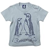 《初夏盛夏対応》 BateauBleue(バトーブルー) 天竺ペンギンPt半袖Tシャツ 95cm /Bu NO.AH-1651322