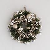 彩か SAIKA 【クリスマス】 リース 金 緑 ゴールド グリーン デコレーション 飾り Pine needle & Ball Wreath S (Champagne) CXO-114Sc