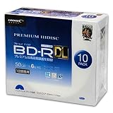 HIDISC BD-R DL 1回録画 6倍速 50GB 10枚 スリムケース