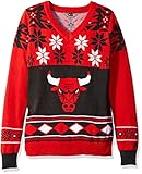 シカゴ・ブルズNBA 2015 BigロゴVネックHoliday Sweater – 選択サイズ S レッド