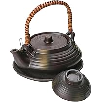 Amazon.co.jp: 土瓶蒸し オリベ平型土瓶むし(耐熱) [11.8 x 6.3