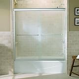 Kohler r702200-g54-shp Fluence Framelessバイパスシャワードアwith Falling Linesガラス、明るい光沢シルバー