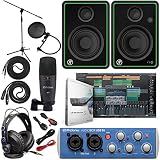 PreSonus AudioBox 96 オーディオインターフェース フルスタジオバンドル スタジオワンアーティストソフトウェアパック Mackie New!CR4-X 4インチ クリエイティブマルチメディアモニターと1/4インチ インストルメントケーブル