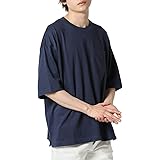 [アーケード] 吸水速乾 ドライTシャツ メンズ 半袖 ビッグシルエットTシャツ 切り替え ヘビーウェイト コットンUSA M ネイビー(レギュラー)