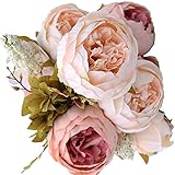 Soledi 造花　牡丹 ボタン　花束　1束8個花　結婚式 パーティー用　飾り インテリア　ローマンチック　ギフト (ライトピンク)