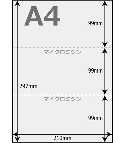 Amazon | A4サイズ 4分割 マイクロミシン目入りPPC用紙 (500枚
