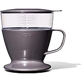 OXO オクソー お湯が自動で理想的なスピードで注がれる オート ドリップ コーヒーメーカー 1-2杯用 361ml チャコール グレー 台形フィルター 忙しい朝も手間いらず お湯はタンクに一気に注ぐだけ 食器洗い乾燥機対応 時短で簡単 美味しいドリ