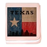 CafePress – ヴィンテージTexas Skyline – スーパーソフトベビー毛布、新生児おくるみ ピンク 06630903596832E