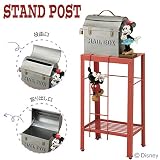 ポスト 郵便受け スタンドポスト スタンドタイプ ディズニー (ミッキー&ミニー) 南京錠付き 組立式