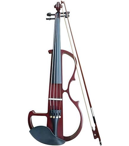 エレクトリックバイオリン レッド 4弦 ケース付き Amazon | Yinfente