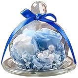 TEATSIGHT プリザーブドフラワー (白×水色) クリアケース入り