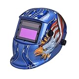 Nuzamasソーラーパワードオートダークニング溶接ヘルメットマスク溶接ブルーイーグルフェイスプロテクションアークティグミグ粉砕プラズマカット調整可能なシェード範囲DIN4 / 9-13 UV / I