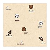 York Wallcoverings CK7629SMP Candice Olson Kids Sports Ball Spot 8 X 10 Wallpaper Memo Sample, Cr?me