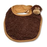The Babymio Collection Bib, 100% Cotton Backed, Kona the Monkey by The Babymio Collection