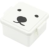 GEL-COOま (じぇるくーま) メス 保冷剤一体型 四角 ランチボックス お弁当箱 11×9×5.5cm 220ml 簡単クリップ バックル機構 保存容器 デザート用 サラダケース レンジ対応 & 食洗機対応(蓋を除く本体) 白 くま 日本製 0