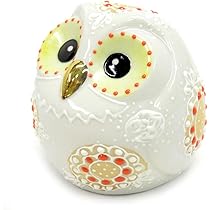 九谷焼　ふくろう　陶器　置物 九谷焼 フクロウ 置物 陶器 ふくろう 緑青盛 風水 開運 縁起物