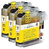 brother ブラザー LC211(Y/イエロー)【3本セット】 最新 互換 インクカートリッジ 《ICチップ搭載・残量表示対応》 211 211Y LC211 LC211Y 純正と併用可能 (対応機種: DCP - J968N J963N J962N J767N J762N J567N J562N / MFC - J887N J880N J990DN J990DWN J900DN J900DWN J830DN J830DWN J730DN J730DWN )【STAR JET製】
