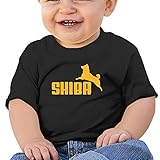 リンゴ ベビーＴシャツ柴犬 ジャンピング ドッグ 赤ちゃん服 Black 24 Months