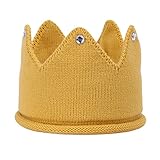 「homecoi」 ベビー帽子　ハット　サンバイザー　レッテル　ベビークラウン　王冠　子供用　男の子　女の子　新生児　キッズ　赤ん坊　赤ちゃん用　アウトドア　おしゃれ　可愛い　お誕生日など (イエロー