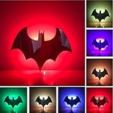 lucktaoノベルティカラフル壁ランプ取り付け用燭台リモートコントロール夜ライトRGBメイクアップミラーイルミネーションランプホームのベッドルーム器具装飾 batman Lucktao612