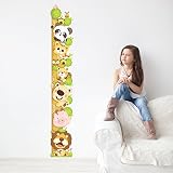Cartoon Animals Growth Chart Wall Stickers Height Measurement Removable Wall Decals Home Decor PVC A