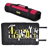 ツールバッグ ロールツールバッグ ポーチ 道具収納 キャリー ハンドル ポケット（35） (赤) [並行輸入品]