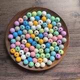 16mmウッドビーズ 10色セット ハンドメイド 材料 パーツ 木製 アクセサリー 工作 インテリア小物 雑貨 パステルカラー (100)