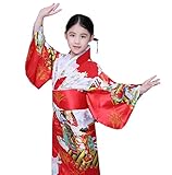 キッズ 着物 袴 和装 子供 ジンベエ セット 甚平 フォーマル ロンパース キッズ カバーオール 紋付袴 子供用 (150cm, レッド)