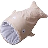 Abusun スリーピングバッグ ベビー 寝袋 新生児着 ベビー布団 ベルベット 寝袋 寝具 赤ちゃん 可愛いサメ 秋冬 厚手 (イエロー)