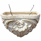 6.5号 軽量 壁掛け鉢 ギリシャ風 白金色 フック付き ハンギング ウォールポット 植木鉢 おしゃれ 陶器 穴あり 1111wg