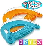 Intex Sit 'N Float Inflatable Lounges Teal & Orange Gift Set Bundle - 2 Pack 60 X 39 [並行輸入品]