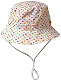 LeafIn 紫外線対策 ベビーUVcut帽子 キッズハット 綿クロッシェ 女の子帽子 (XL（頭周り：52cm）, ハート柄)