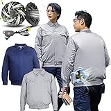 2021 空調作業服 熱中症対策 ファン付き作業着 空調ウェア 快適 長袖ブルゾン ワークウェア 電動ファン付きウエア 扇風服 ファンセット