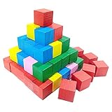 EITC木製ビルディングブロック子供マルチカラースクエアブロックStackingパズル教育Preschool幾何学玩具 25 Psc