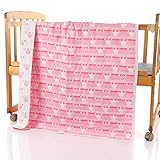 YOURUO ベビー用毛布　ブランケット　バスタオル　綿　新生児　赤ちゃん　昼休み　ふわふわ綿毛布(110×110cm)