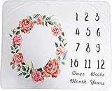 Simple Love ベビー マイルストーン ブランケット - B 快適なブランケット - 新生児 男の子 女の子への赤ちゃん写真ギフト - 快適なドライテクノロジーを使用し、使うと非常に柔らかく心