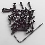 50個入り M2.5 x 12 六角 穴付 皿ボルト レンチ付き 超硬 合金鋼 スチール皿ネジ 全ねじタイプ 強度10.9(最小引張強さ/耐力) 自動車・自転車・バイク・船舶・DIY・高強度・超軽量 