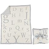 Barefoot Dreams ベアフットドリームズ コージシック ABCブランケット [585] Ocean/Cream [並行輸入品]